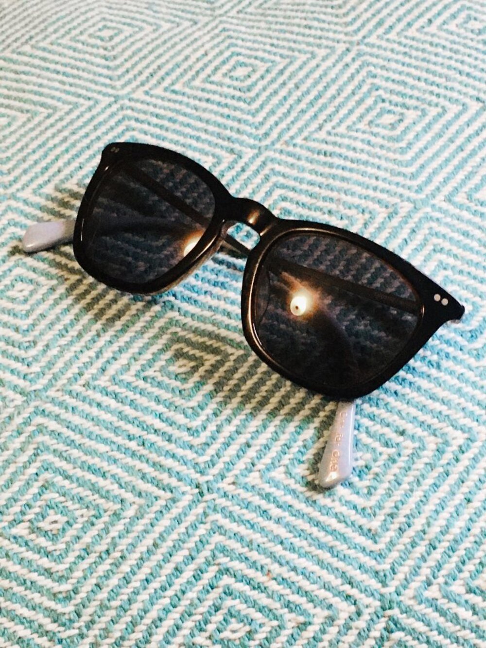 TOMS Kids "One for One" Wayfarer Sunglasses - Black with Iconic Blue Tips